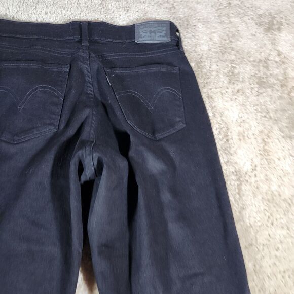 Levis Jeans Womens 6M Black Denim Mid Rise Skinny Grunge Dark Wash 90s Biker - Picture 7 of 12